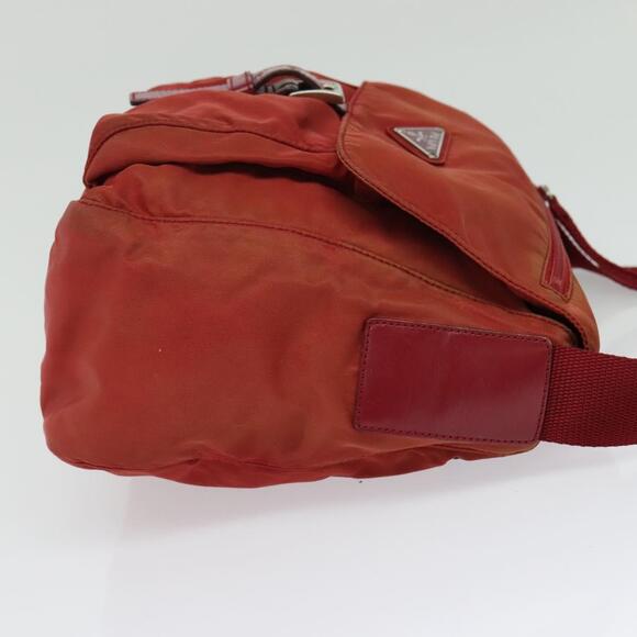 PRADA Shoulder Bag Nylon Red Silver - Picture 5 of 12